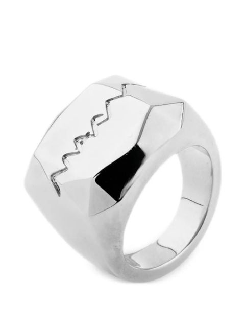 Marni patterned signet ring - Silver