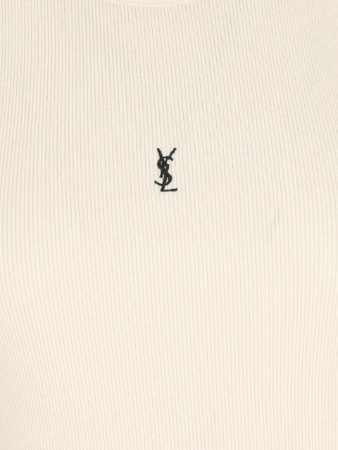 Saint Laurent CASSANDRE tank top in ribbed cotton jersey - Neutrals