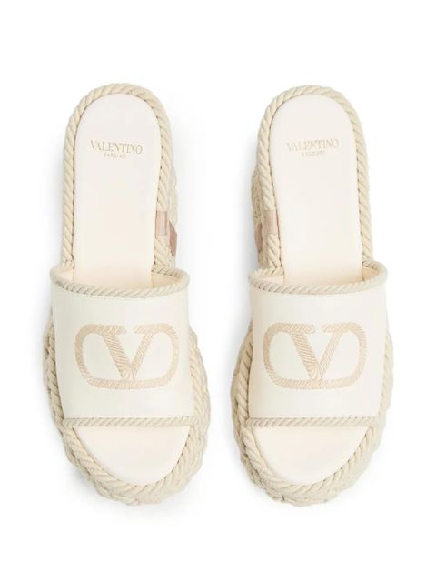 Valentino Garavani 100mm VLogo Torchon sandals - Neutrals