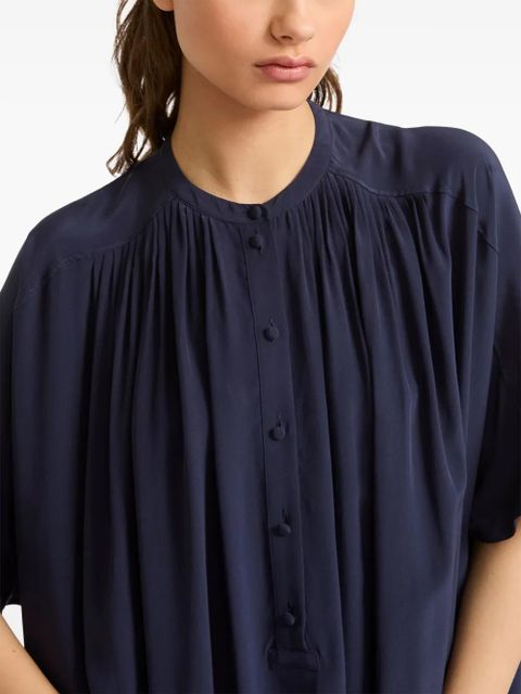 Yves Salomon silk kaftan dress - Blue