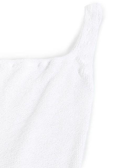 Hunza G crinkled-effect open-back swimsuit - White