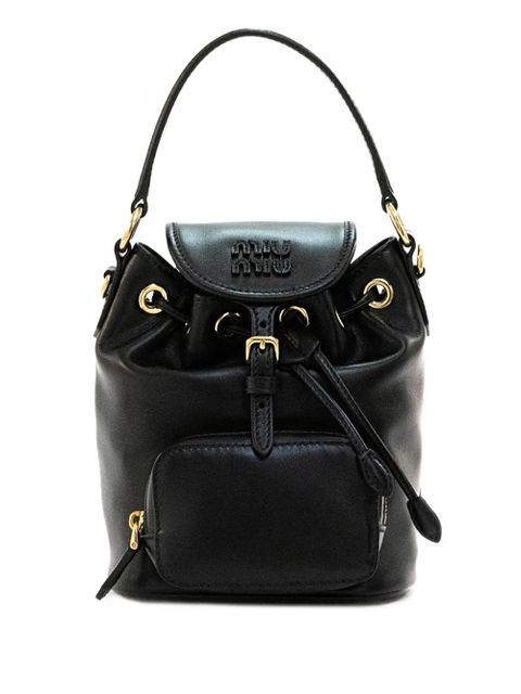 Miu Miu mini logo buckle backpack - Black - zdjęcie produktu nr 1