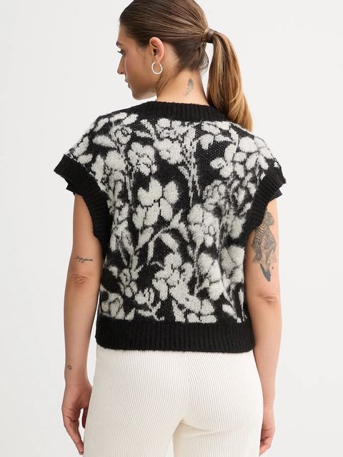 United Colors of Benetton kamizelka z domieszką moheru damski kolor czarny 1VAAE403E