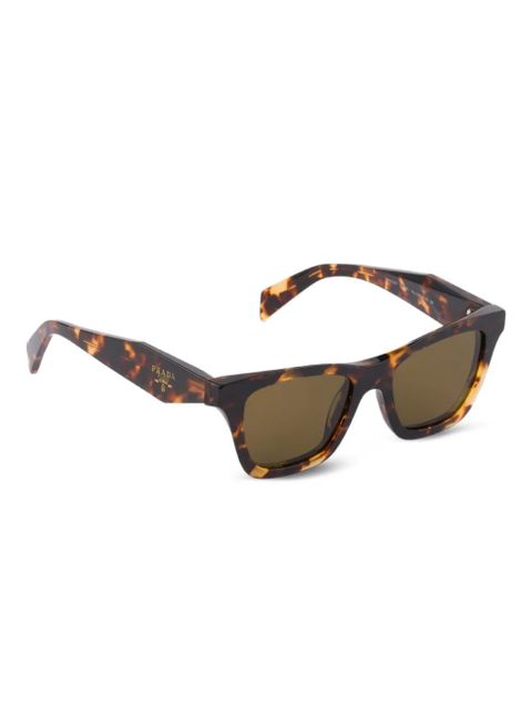 Prada Eyewear logo rectangle-frame sunglasses - Brown