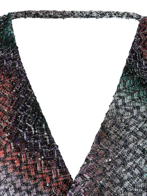 Missoni sequin-embellished zigzag top - Black