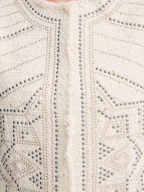 Morgan marynarka kolor beżowy jednorzędowa wzorzysta VCLIKY