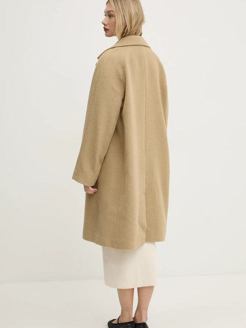 Tommy Jeans płaszcz z domieszką wełny