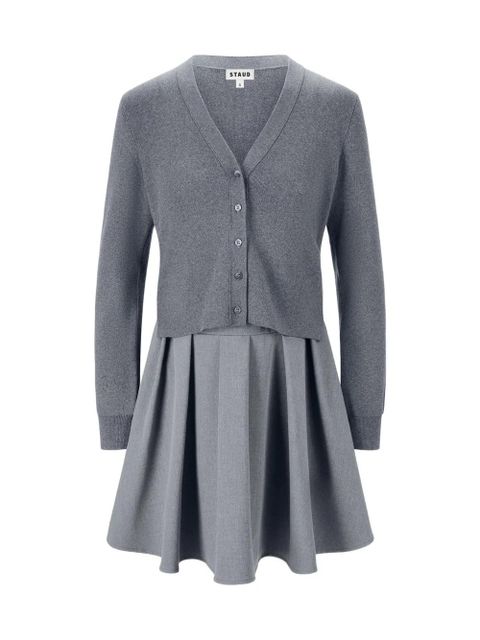 STAUD Milo V-neck midi dress - Grey - zdjęcie produktu nr 2