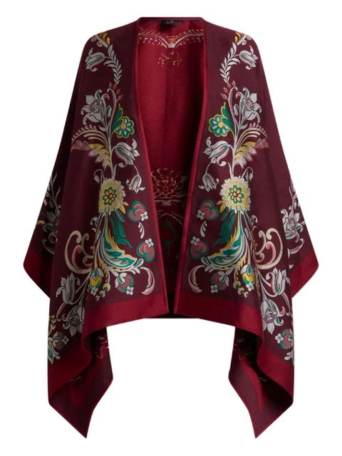 ETRO floral-jacquard cape - Red - zdjęcie produktu nr 1