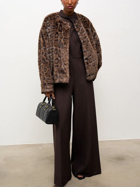 Answear.LAB kombinezon kolor brązowy