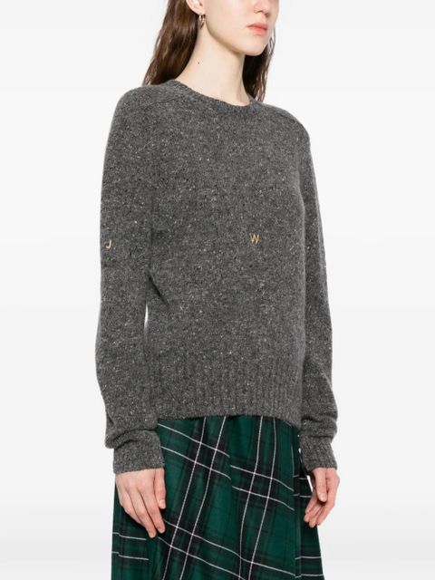 JW Anderson embroidered crew-neck jumper - Grey