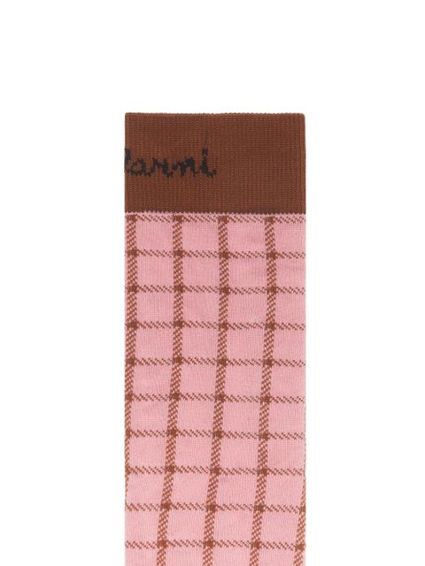 Marni jacquard checked-pattern socks - Pink - zdjęcie produktu nr 2