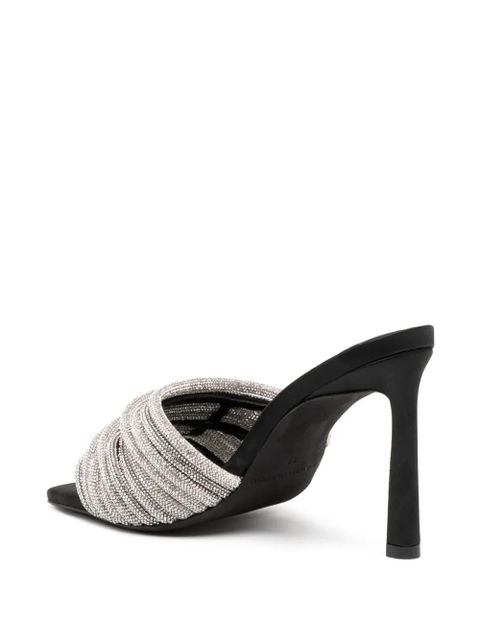 Simkhai Lena 100mm crystal-embellished mules - Silver