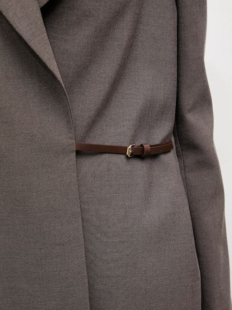 Answear.LAB marynarka kolor brązowy jednorzędowa gładka