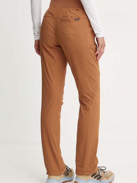 Columbia spodnie outdoorowe Leslie Falls kolor brązowy 2087034