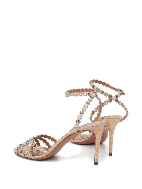 Aquazzura 85mm Tequilla printed heeled sandals - Neutrals