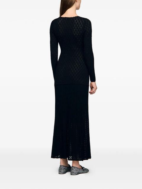 SANDRO knitted maxi dress - Black