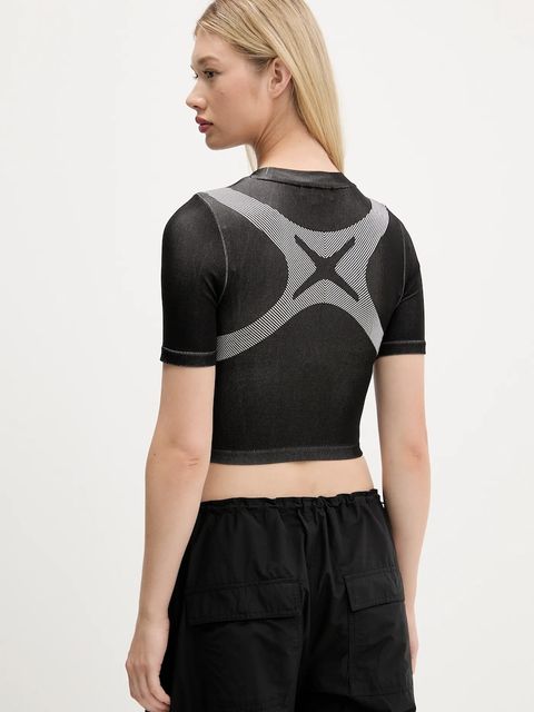 adidas Originals t-shirt Seamless Techfit Baby Tee damski kolor czarny JV7159