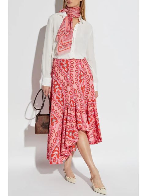 ETRO paisley-print asymmetric skirt - Pink