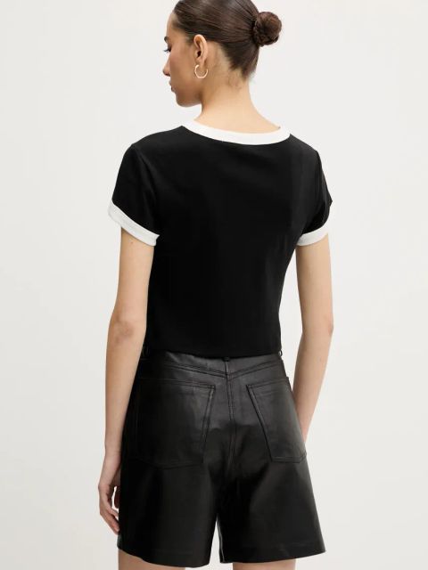 Hugo Blue t-shirt bawełniany damski kolor czarny 50537476