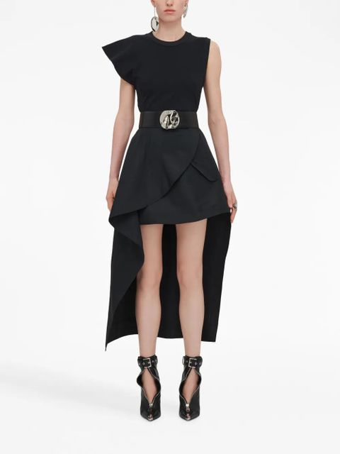 Alexander McQueen chain-link buckle leather belt - Black