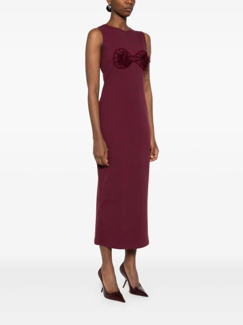 Magda Butrym flower-appliqué midi dress - Purple