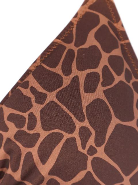MC2 Saint Barth Leah giraffe-print padded bikini top - Brown