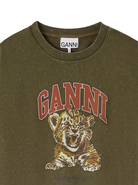 GANNI tiger-print sweatshirt - Green - zdjęcie produktu nr 2