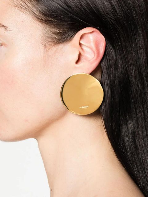 Jil Sander engraved-logo earrings - Gold - zdjęcie produktu nr 2