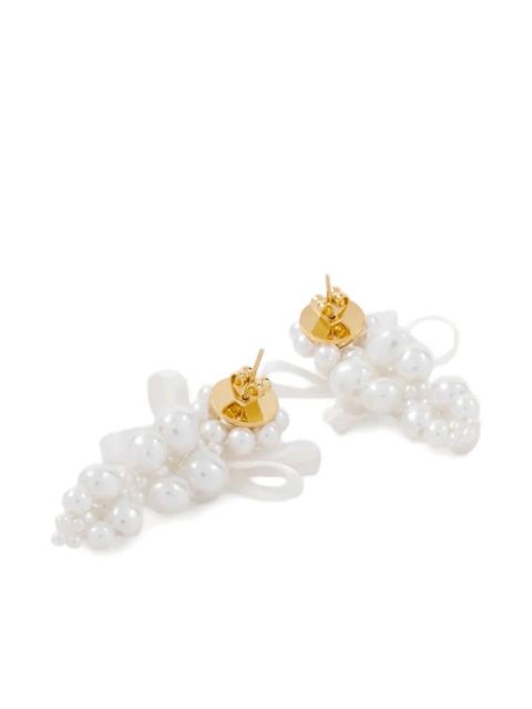 Simone Rocha bow-detail pearl-cluster earrings - White - zdjęcie produktu nr 2