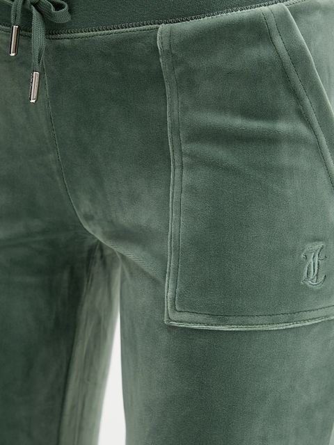 Juicy Couture spodnie dresowe kolor zielony gładkie JCSEBJ001