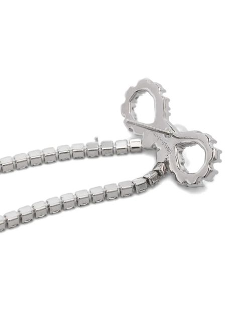 Self-Portrait crystal-embellished drop earrings - Silver - zdjęcie produktu nr 2