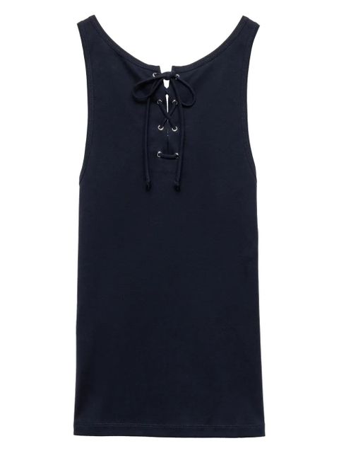Prada lace-up tank top - Blue - zdjęcie produktu nr 1