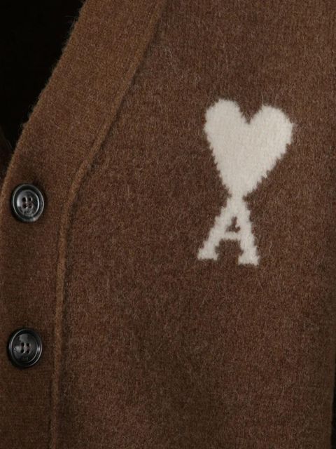 AMI Paris Ami de Coeur cardigan - Brown