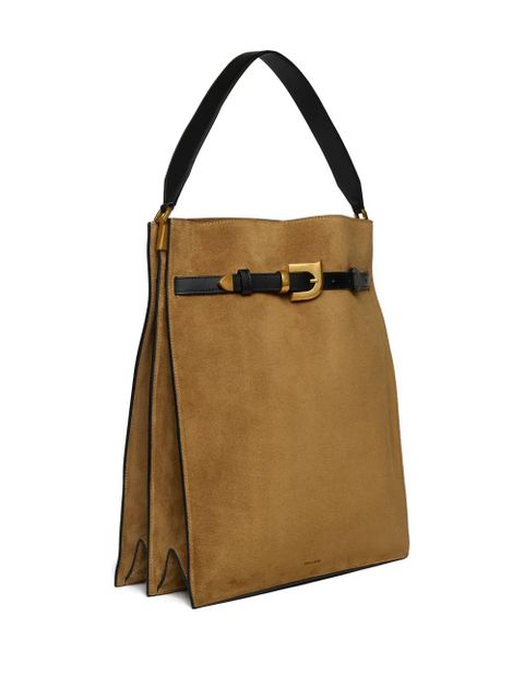 Nanushka maxi Harmonica buckle-detail tote bag - Brown