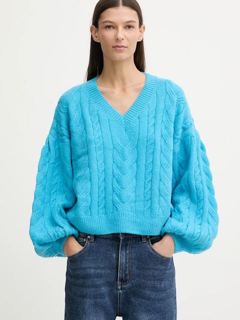 Answear.LAB sweter z wełną damski kolor niebieski ciepły - zdjęcie produktu nr 2