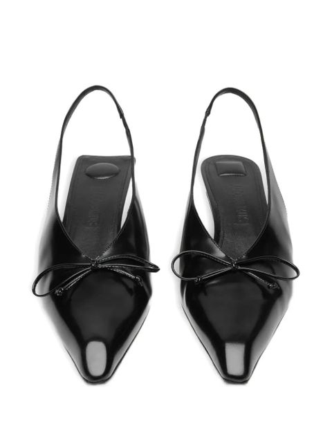 Jacquemus 35mm bow-detail slingback pumps - Black