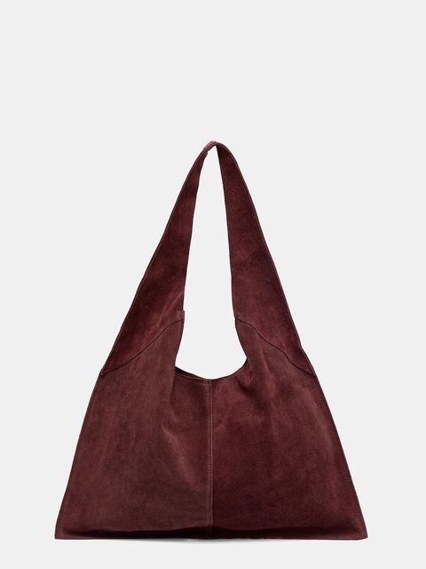 Answear.LAB torebka zamszowa kolor bordowy - zdjęcie produktu nr 1