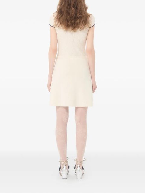 Valentino Garavani bow knitted mini dress - Neutrals