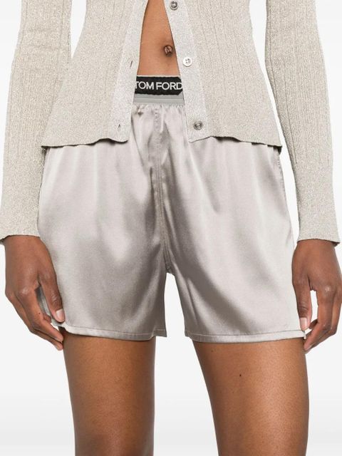 TOM FORD logo-waistband shorts - Grey