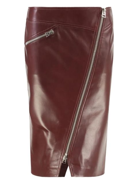 TOM FORD zip-pocket leather skirt - Red - zdjęcie produktu nr 1