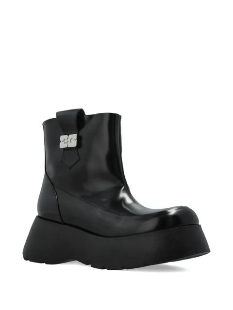 GANNI buckle platform boots - Black