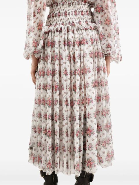 Dolce & Gabbana flower bouquets-print midi dress - White