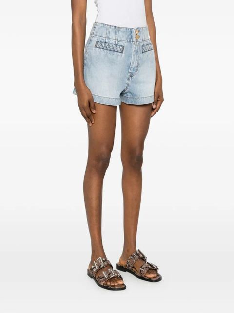 ZIMMERMANN ZIM INDRA DENIM SHORT SKYLARK - Blue