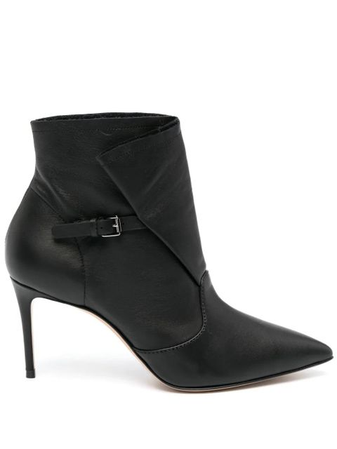Casadei 80mm buckled leather boots - Black - zdjęcie produktu nr 1