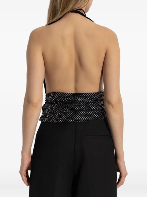 Balmain crystal-embellished halterneck top - Black - zdjęcie produktu nr 2