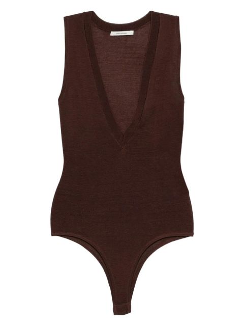 ENTIRE STUDIOS V-neck sleeveless bodysuit - Brown - zdjęcie produktu nr 1