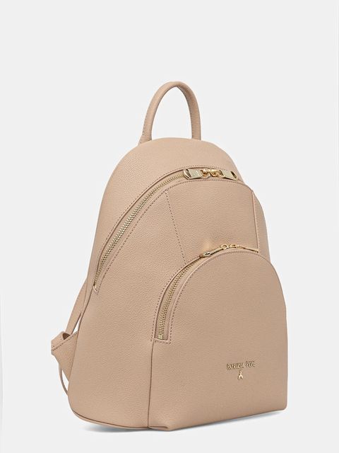 Patrizia Pepe plecak skórzany damski kolor beżowy mały gładki 8B0325 L001