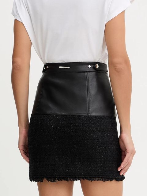 Karl Lagerfeld spódnica z domieszką wełny kolor czarny mini prosta B1W12001 - zdjęcie produktu nr 2