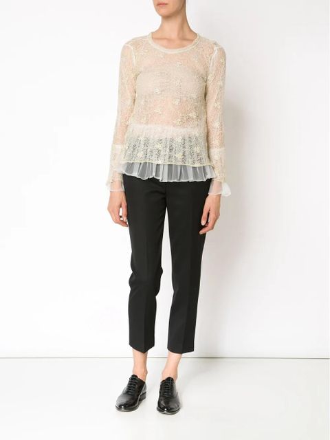 Comme Des Garçons ruffled hem lace blouse - White - zdjęcie produktu nr 2